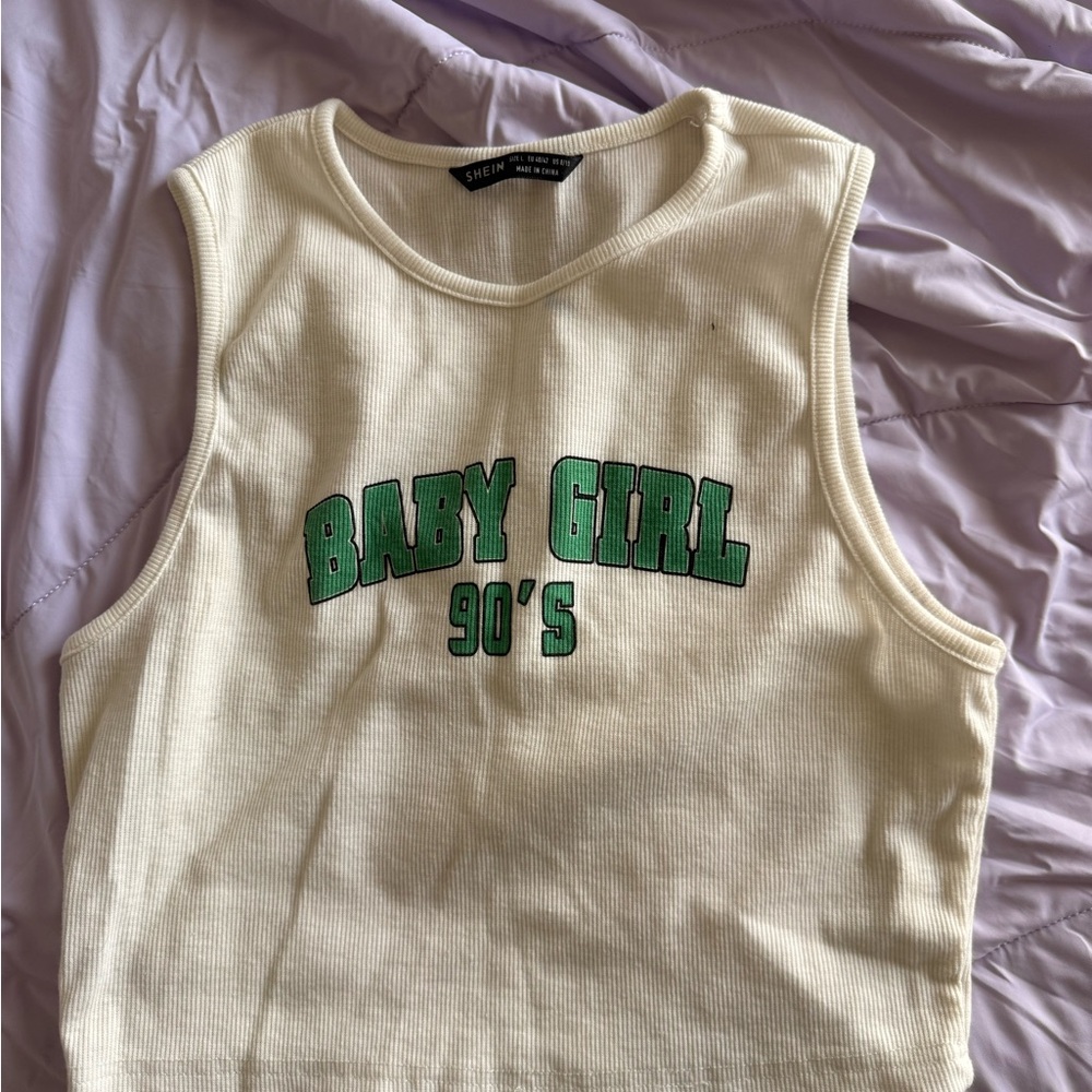SHEIN Baby Girl 90's Cream Tank Top